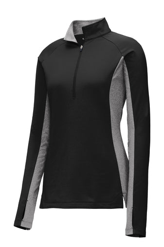 Sport-Tek® Ladies Sport-Wick® Stretch Contrast 1/4-Zip Pullover