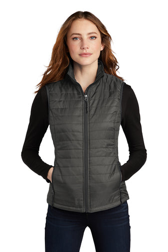 Ladies Port Authority Packable Puffy Vest w/ LOGO Left Chest