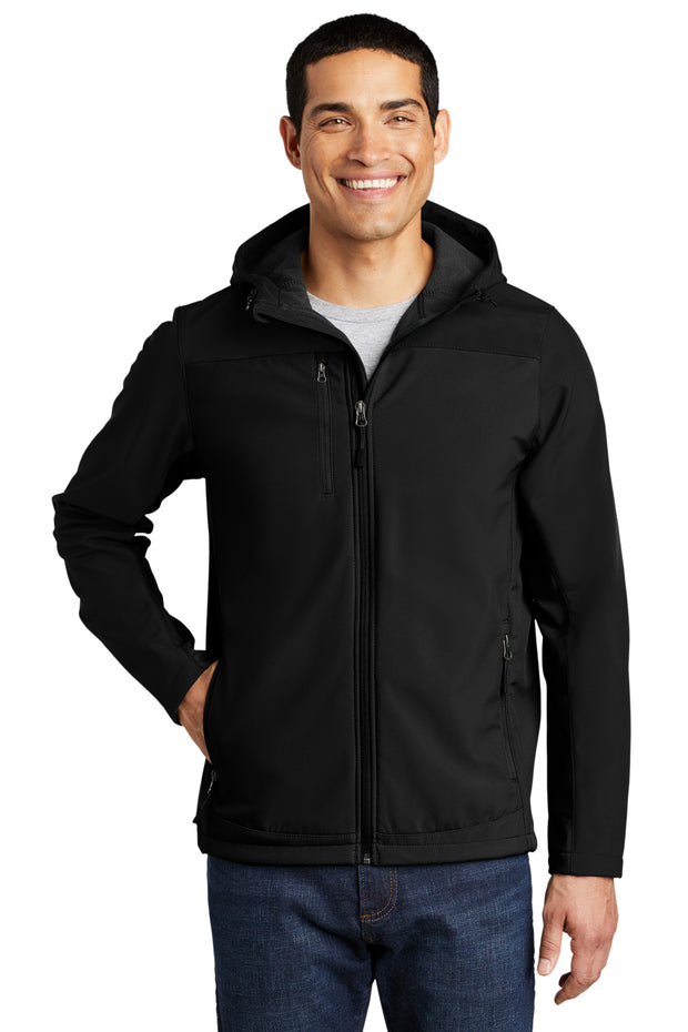 MEN'S HOODED CORE SOFT SHELL JACKET W/ LOGO LEFT CHEST