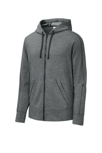 Sport-Tek ® PosiCharge ® Tri-Blend Wicking Fleece Full-Zip Hooded Jacke w/ LOGO Left Chest